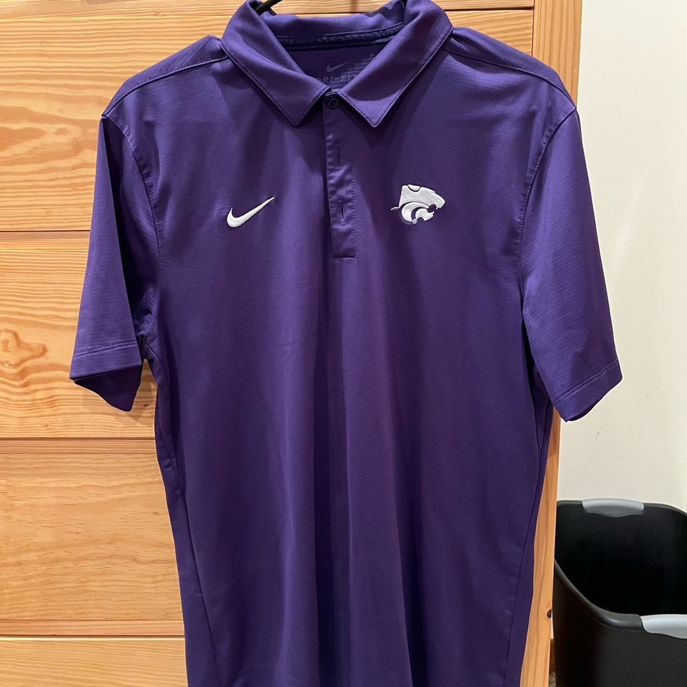 Nike Men’s K-State Purple Polo with Embroidered Wildcat Logo